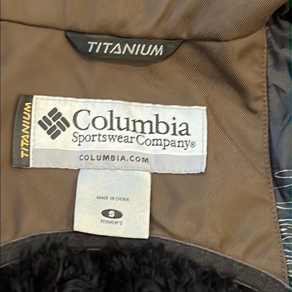 🌸 Columbia Titanium Omni-tech Brown Insulated Jacket Winter Size Small - Picture 5 of 9